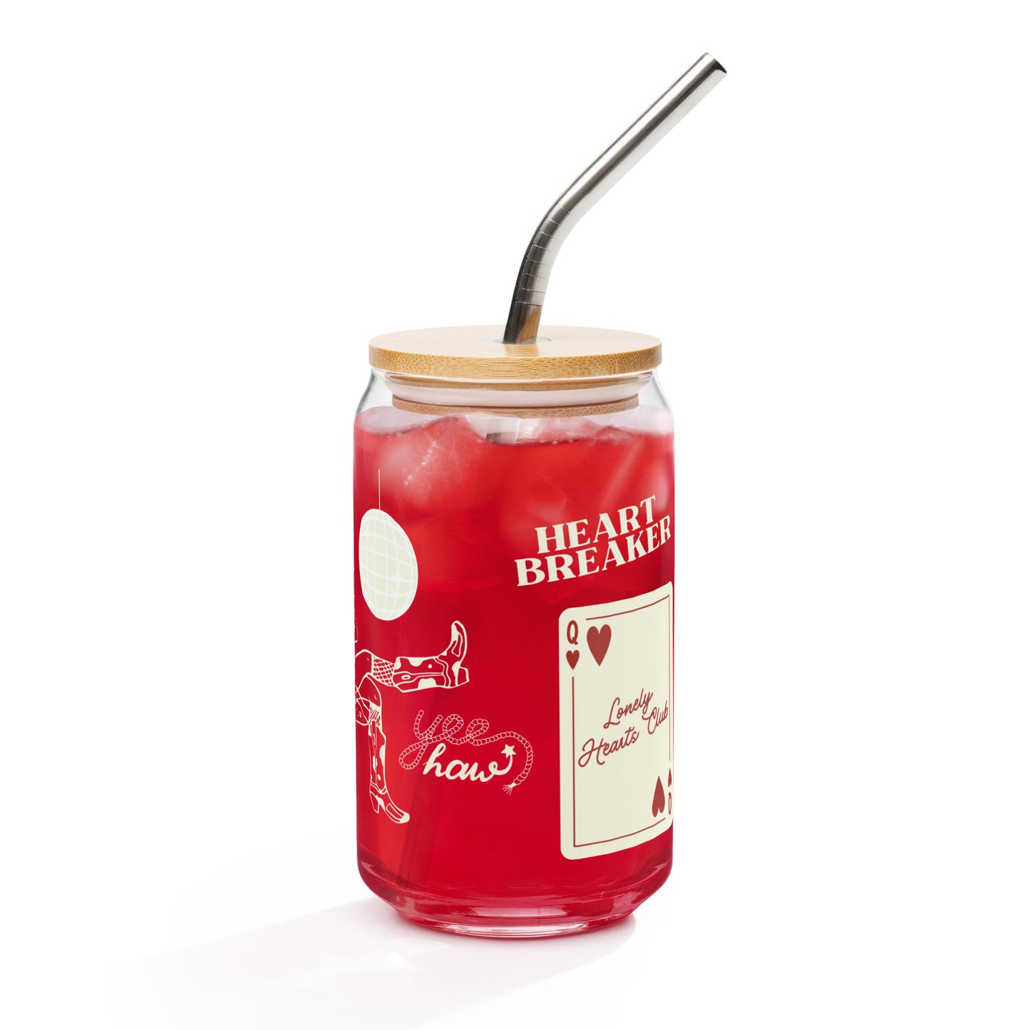 Lonely Hearts Club Can-Shaped Glass
